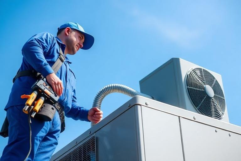 Supreme Comfort technician servicing an HVAC unit in Phoenix